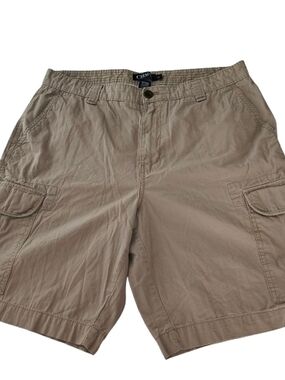 Chaps Men's Tan Cargo Shorts with Side Pockets Khaki Beige Size 34